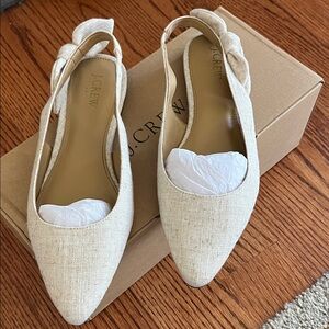 J. Crew Women's Bow Slingback Gold  Flats